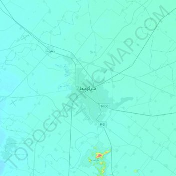 Sargodha topographic map, elevation, terrain