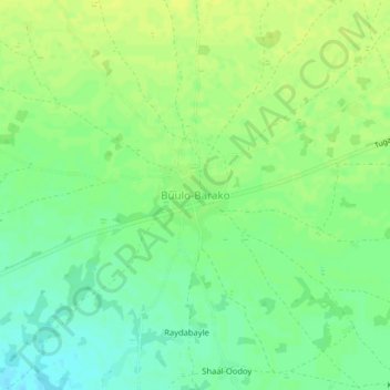 Buulo-Barako topographic map, elevation, terrain