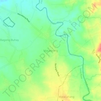 Macatbong topographic map, elevation, terrain