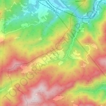 Borlasca topographic map, elevation, terrain