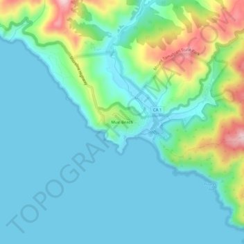 Muir Beach topographic map, elevation, terrain
