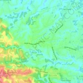 Vallerat topographic map, elevation, terrain