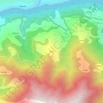 Hud topographic map, elevation, terrain