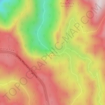 Black Perry topographic map, elevation, terrain