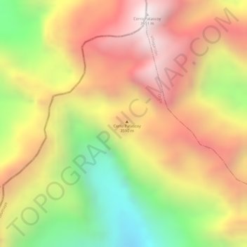 Cerro Patascoy topographic map, elevation, terrain