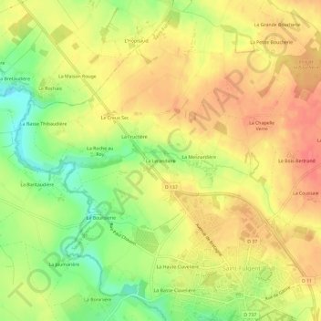 La Lerandière topographic map, elevation, terrain