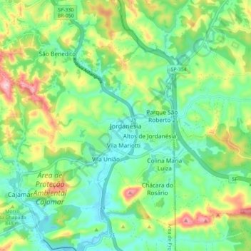 Jordanésia topographic map, elevation, terrain