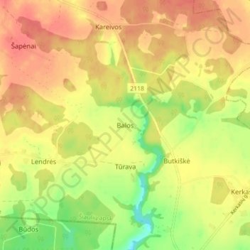 Balos topographic map, elevation, terrain