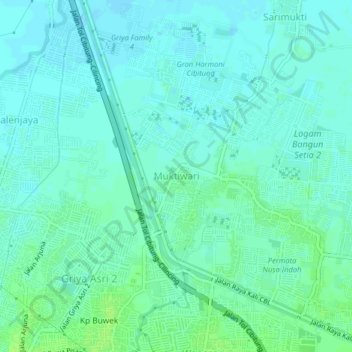 Muktiwari topographic map, elevation, terrain
