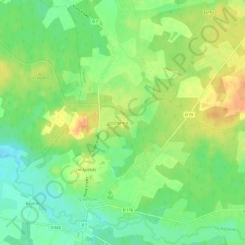 Bertrix topographic map, elevation, terrain