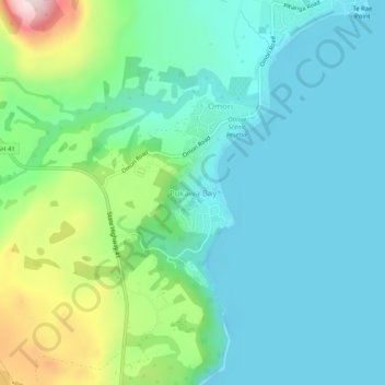 Pukawa Bay topographic map, elevation, terrain