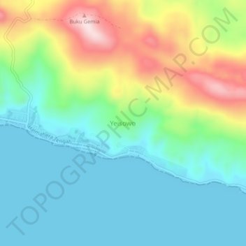 Yeisowo topographic map, elevation, terrain