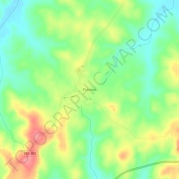 Palomas topographic map, elevation, terrain