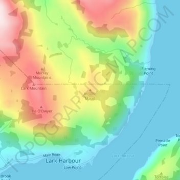 Mount Maud topographic map, elevation, terrain