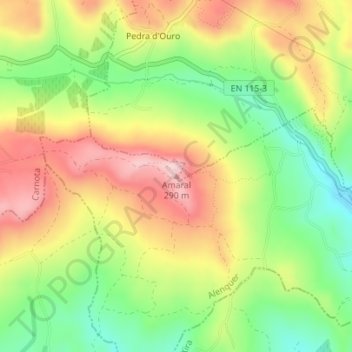 Amaral topographic map, elevation, terrain