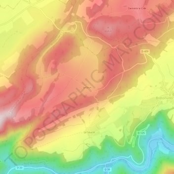 La Joux topographic map, elevation, terrain