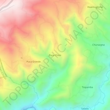 Puca Chico topographic map, elevation, terrain
