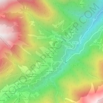 Le Chef-lieu topographic map, elevation, terrain