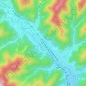 Gehren topographic map, elevation, terrain