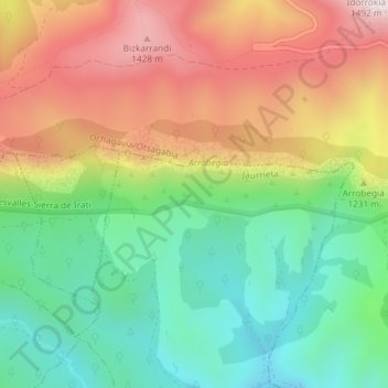 Arpea topographic map, elevation, terrain