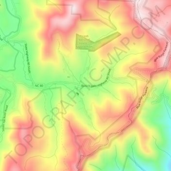 Busick topographic map, elevation, terrain