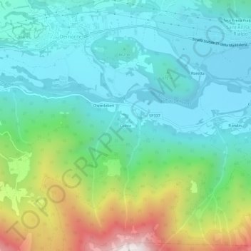 Coime topographic map, elevation, terrain