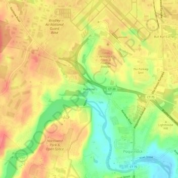 Rainbow topographic map, elevation, terrain