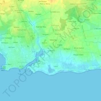 La Vierge topographic map, elevation, terrain