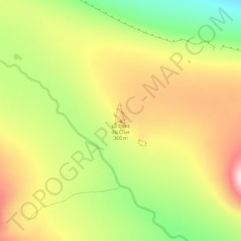 La Dent du Chat topographic map, elevation, terrain