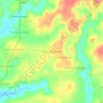 Edakkaparamba topographic map, elevation, terrain
