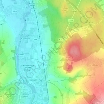Les Archies topographic map, elevation, terrain