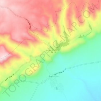 Amourah topographic map, elevation, terrain