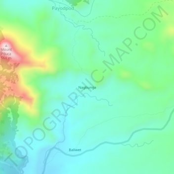 Nagbunga topographic map, elevation, terrain