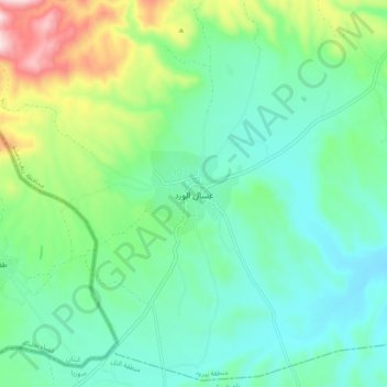 Assal al-Ward topographic map, elevation, terrain