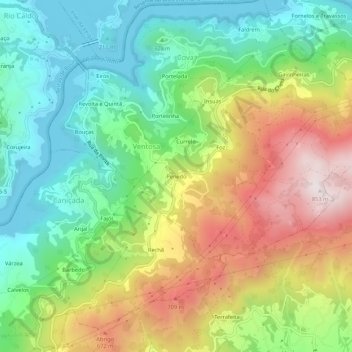 Penedo topographic map, elevation, terrain