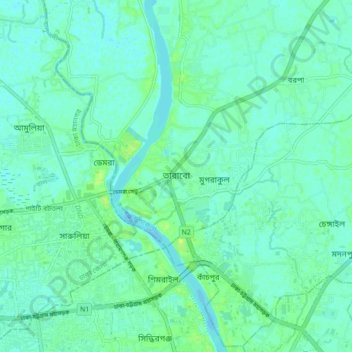 Tarabo topographic map, elevation, terrain
