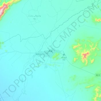 Farah topographic map, elevation, terrain