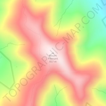 Mount Pleasant topographic map, elevation, terrain