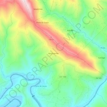 Machialinho topographic map, elevation, terrain