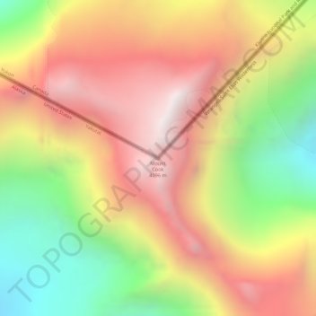 Mount Cook topographic map, elevation, terrain
