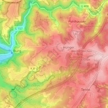 Büschhausen topographic map, elevation, terrain