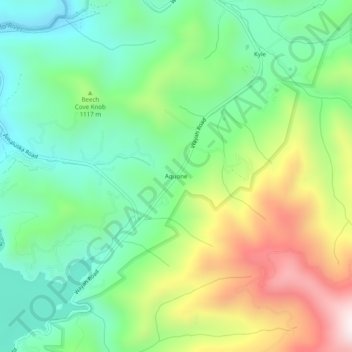 Aquone topographic map, elevation, terrain