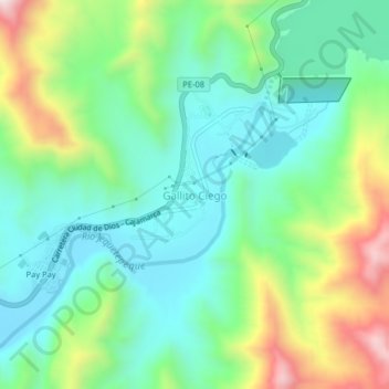 Gallito Ciego topographic map, elevation, terrain