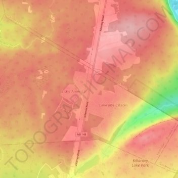 Killarney Road topographic map, elevation, terrain
