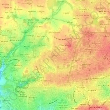 Loscoat topographic map, elevation, terrain