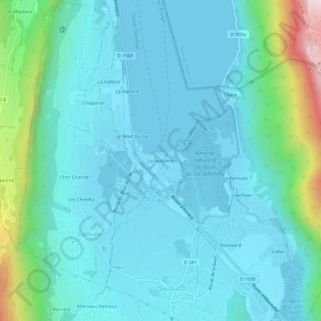 La Nublière topographic map, elevation, terrain