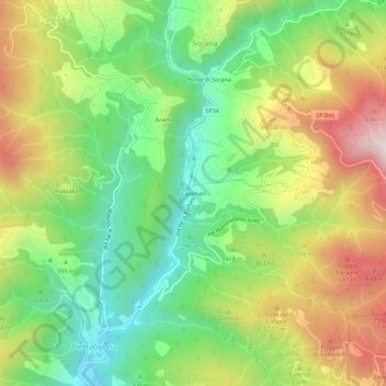 Calamari topographic map, elevation, terrain