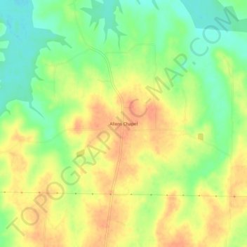 Allens Chapel topographic map, elevation, terrain