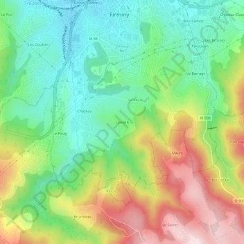 Lameth topographic map, elevation, terrain