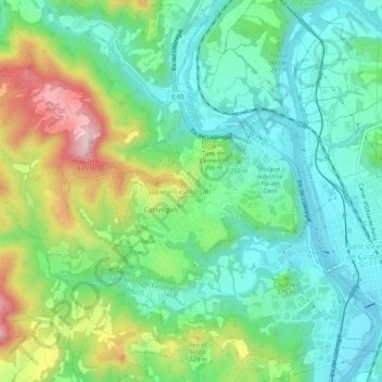 Castellgalí topographic map, elevation, terrain
